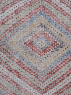Vintage Midcentury Tribal Flat-Weave Rug