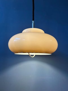 Vintage Mid Century UFO Mushroom Plexiglass Pendant Lamp, 1970s