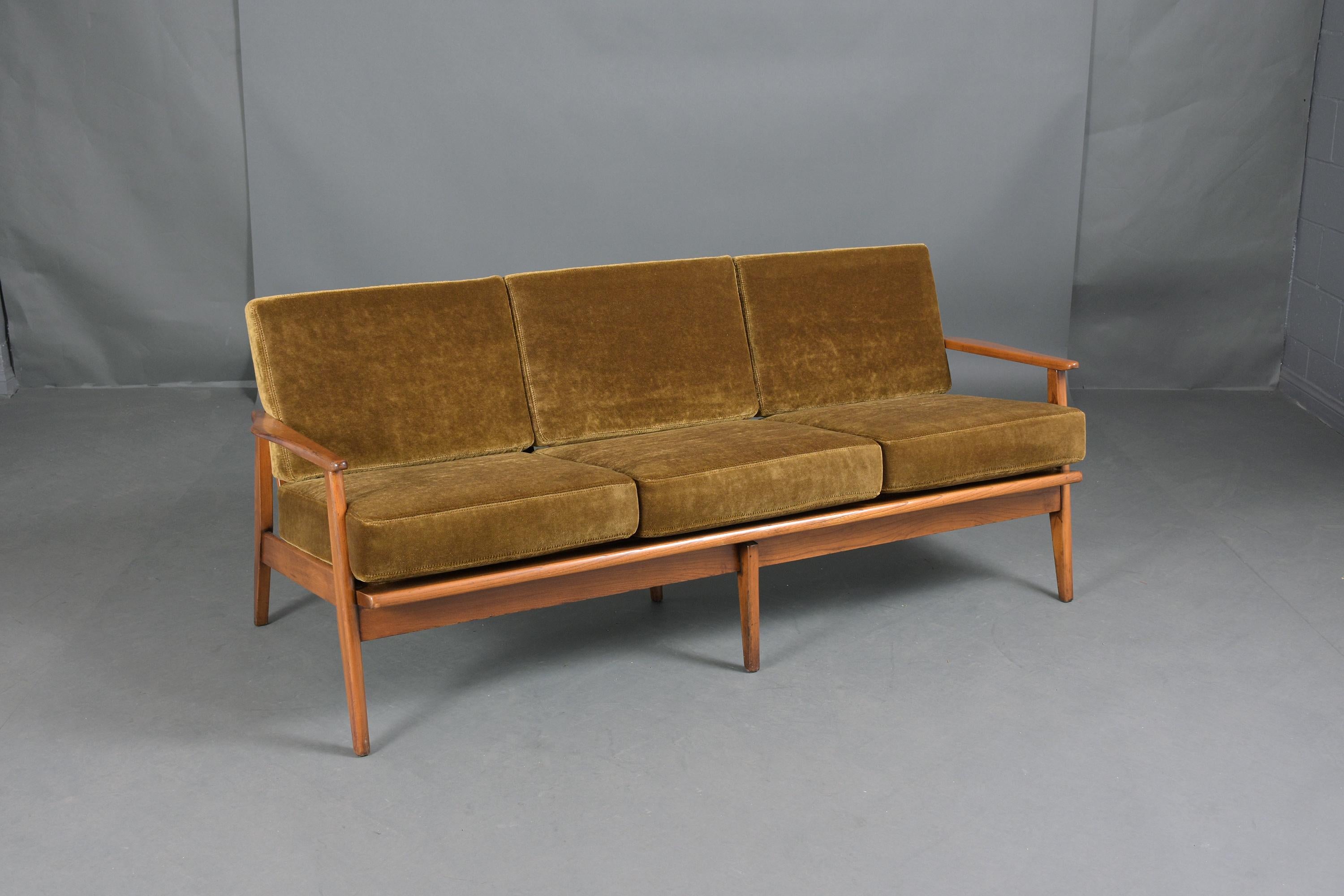 Mid-Century Modern Three Seat Upholstery Sofa  1