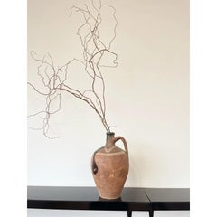 Vase Vintage Mid Century rouge brique avec poignée
