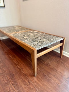 Vintage mid century walnut coffee table by Drexel, circa 1960s.