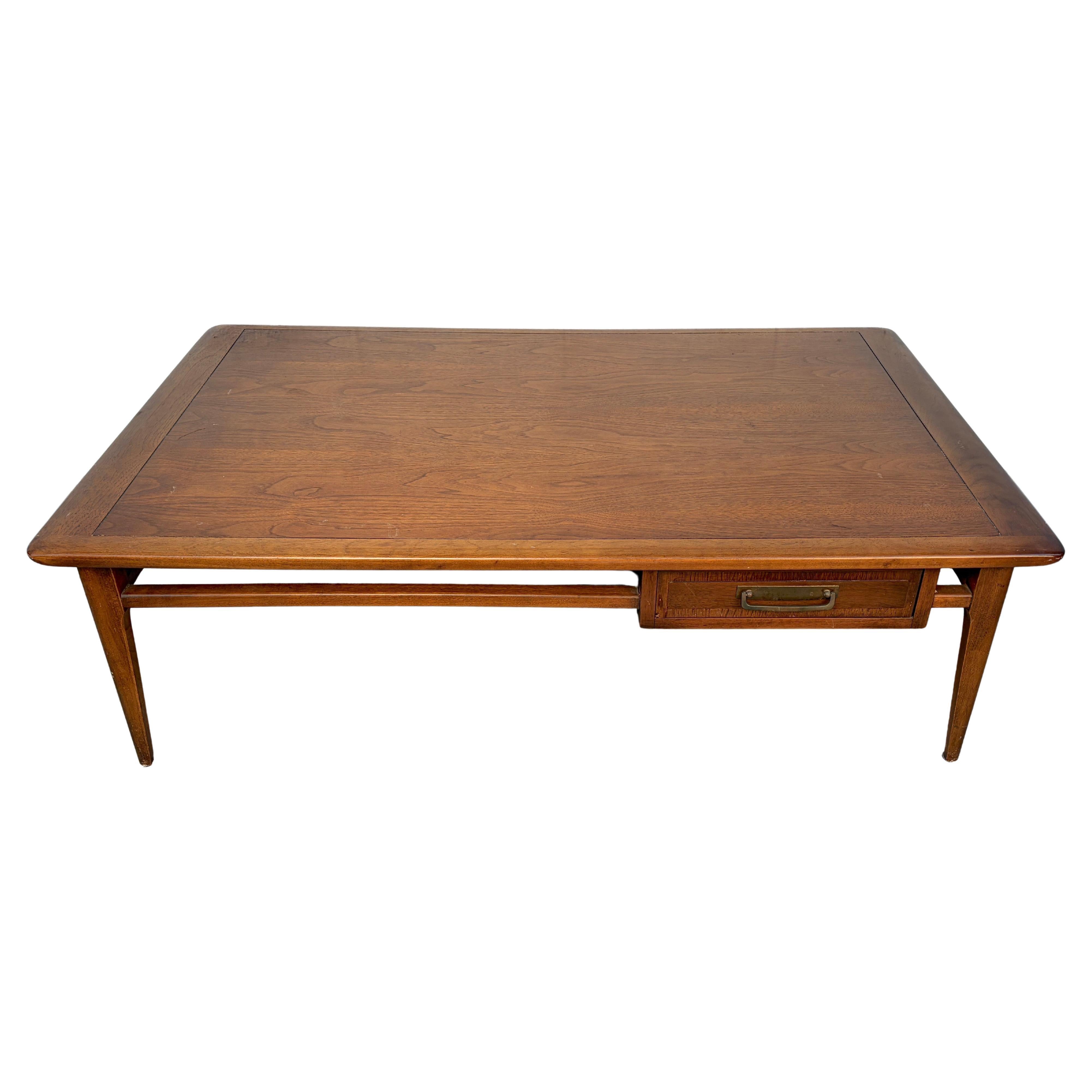 Vintage Mid-Century Walnut Coffee Table by Lane Furniture