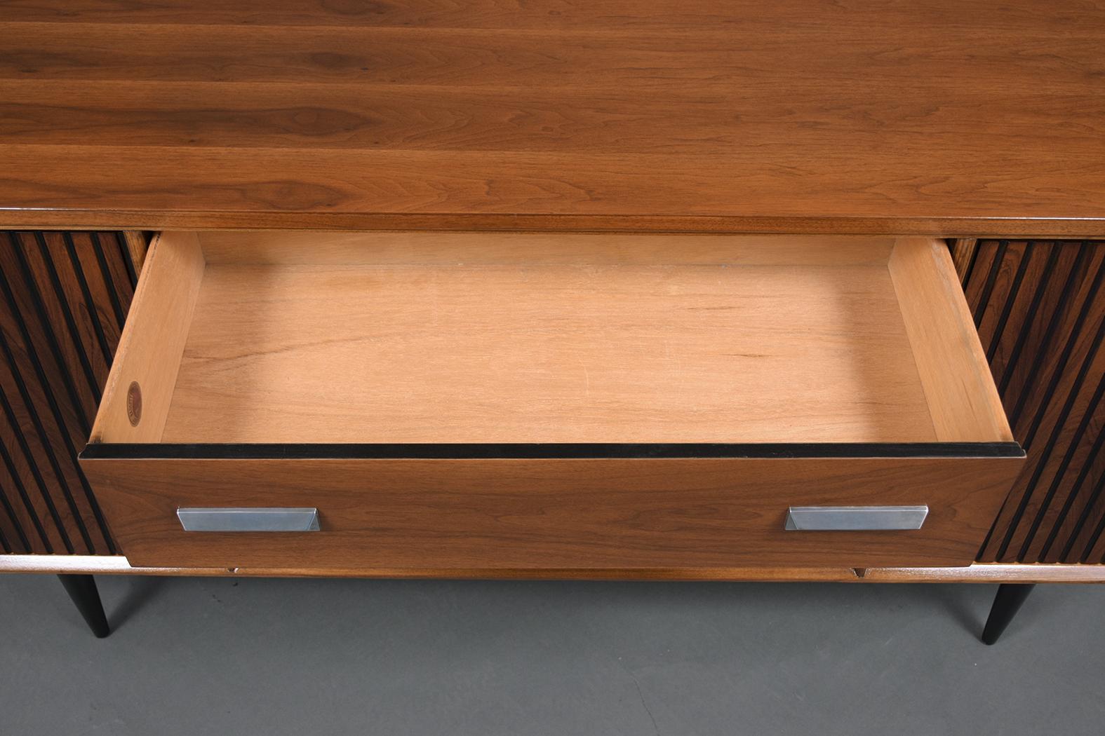Vintage Mid-Century Walnut Credenza 1