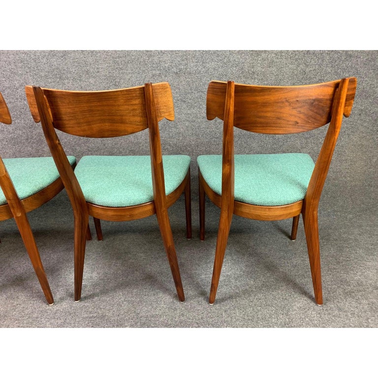 Vintage Midcentury Walnut "Declaration" Dining Chairs by Drexel, Set of
