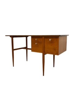 Vintage Mid Century Walnut Desk in Style of Drexel Declaration by Kipp Stewart.