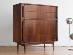 Vintage Mid Century Walnut Highboy Dresser