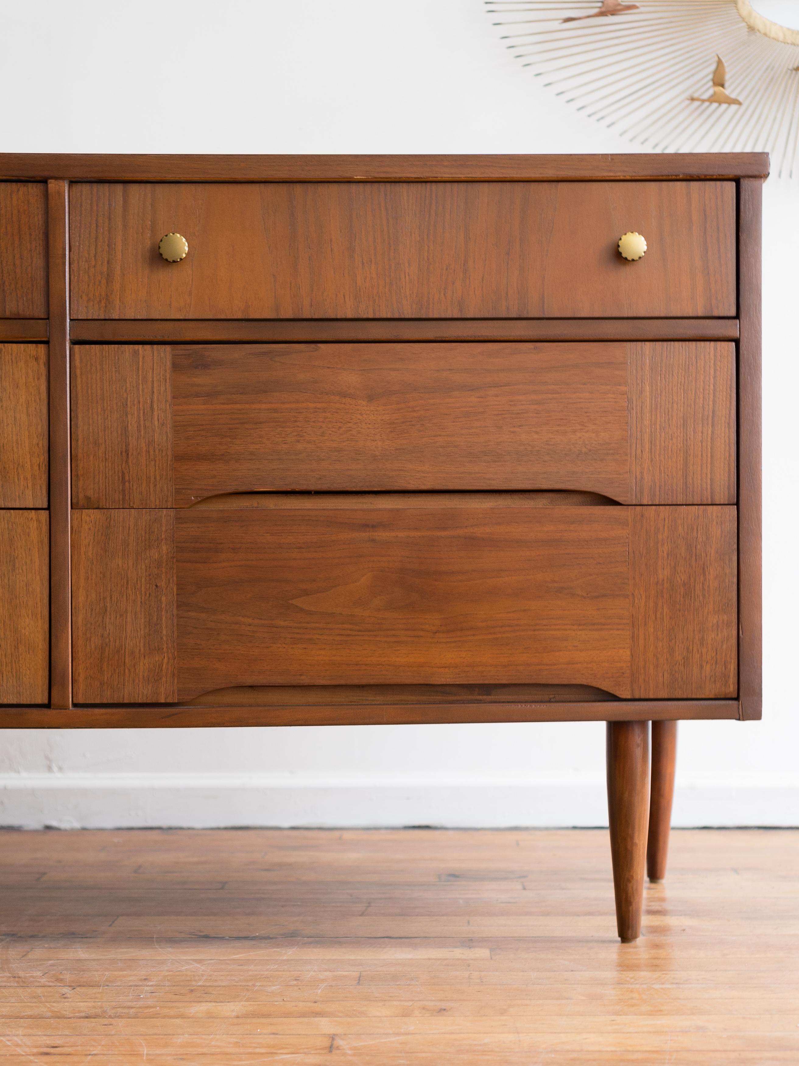 Vintage Mid Century Walnut Lowboy Dresser 4