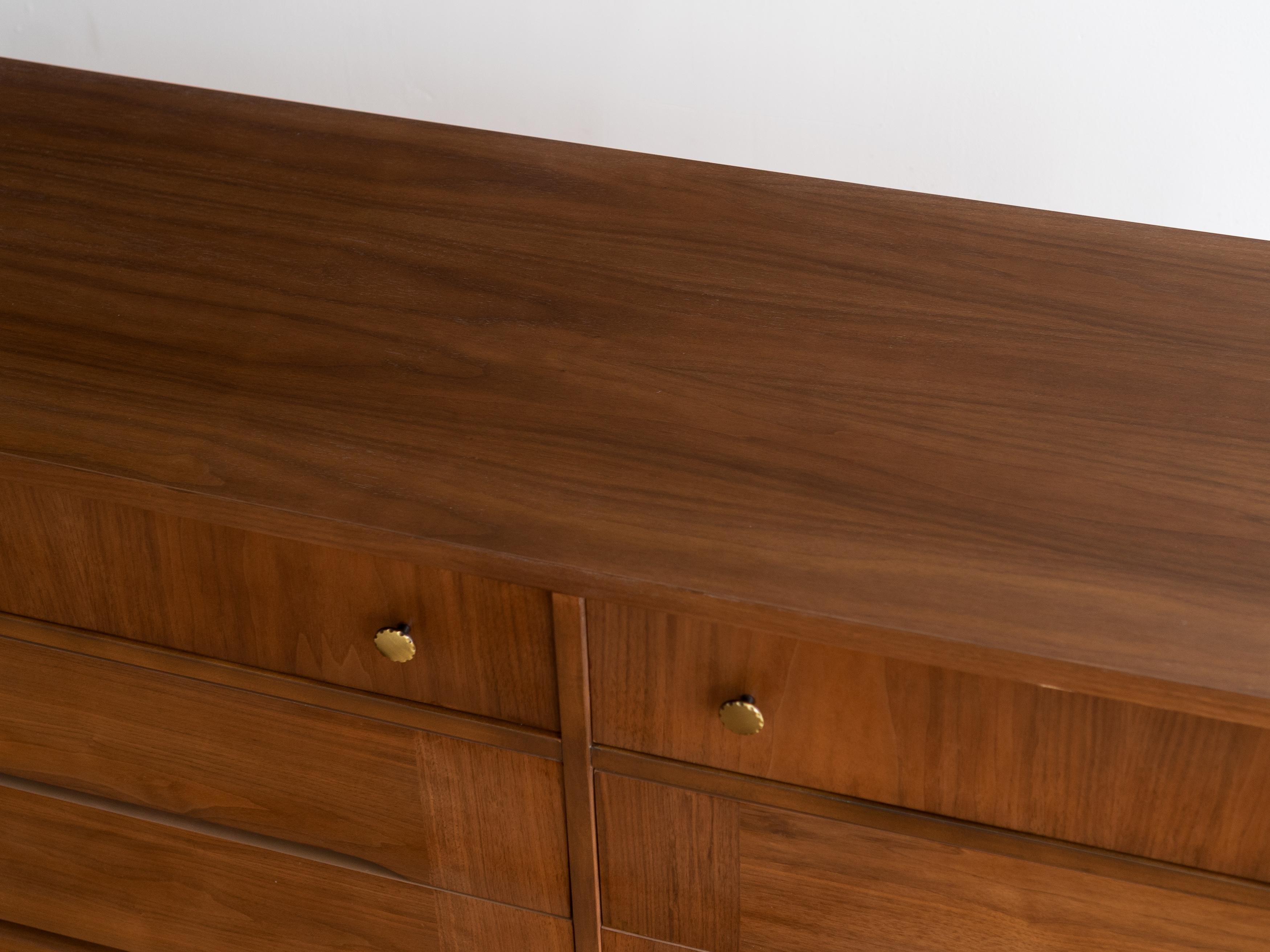 Vintage Mid Century Walnut Lowboy Dresser 6