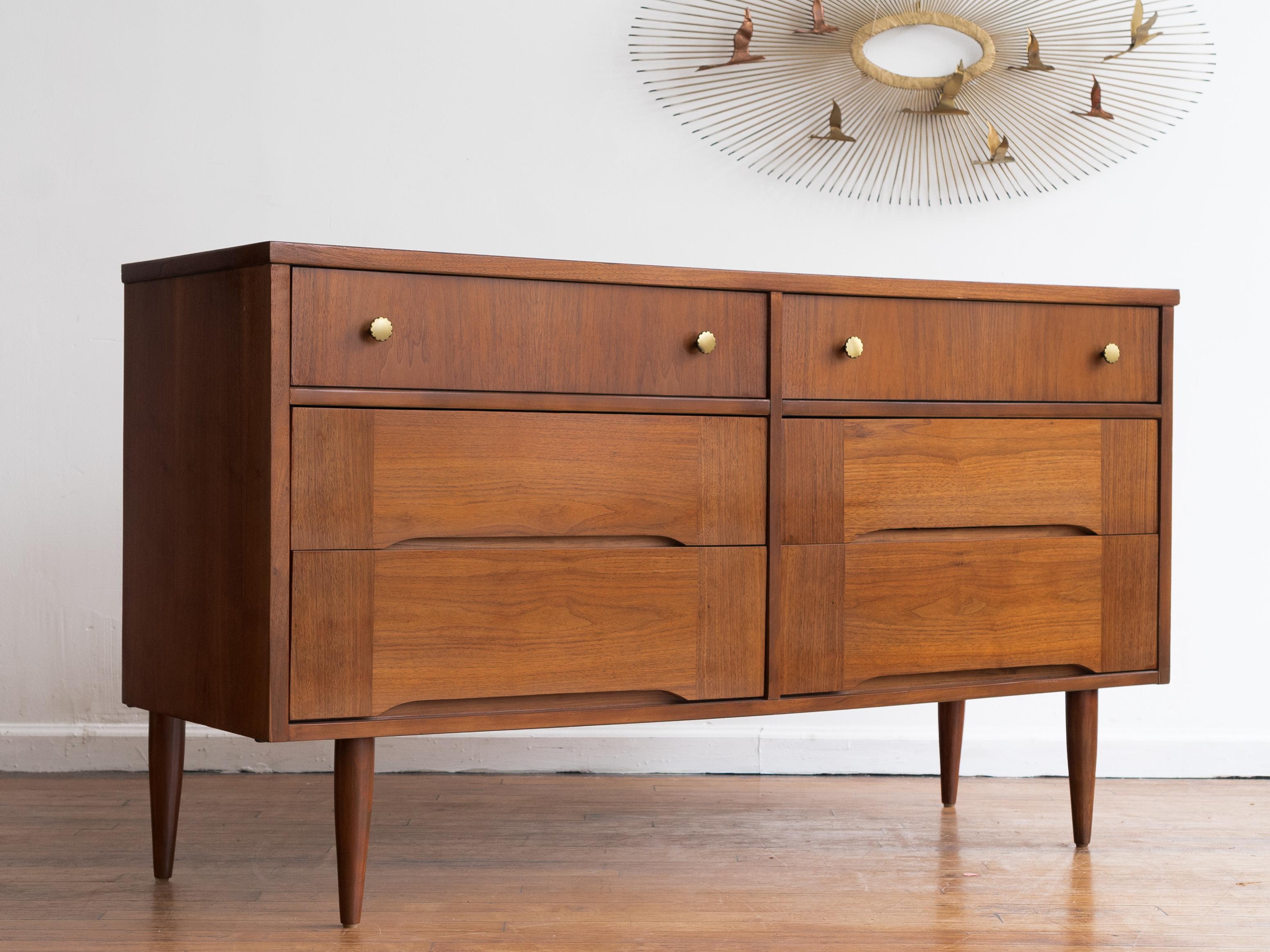 Mid-Century Modern Vintage Mid Century Walnut Lowboy Dresser