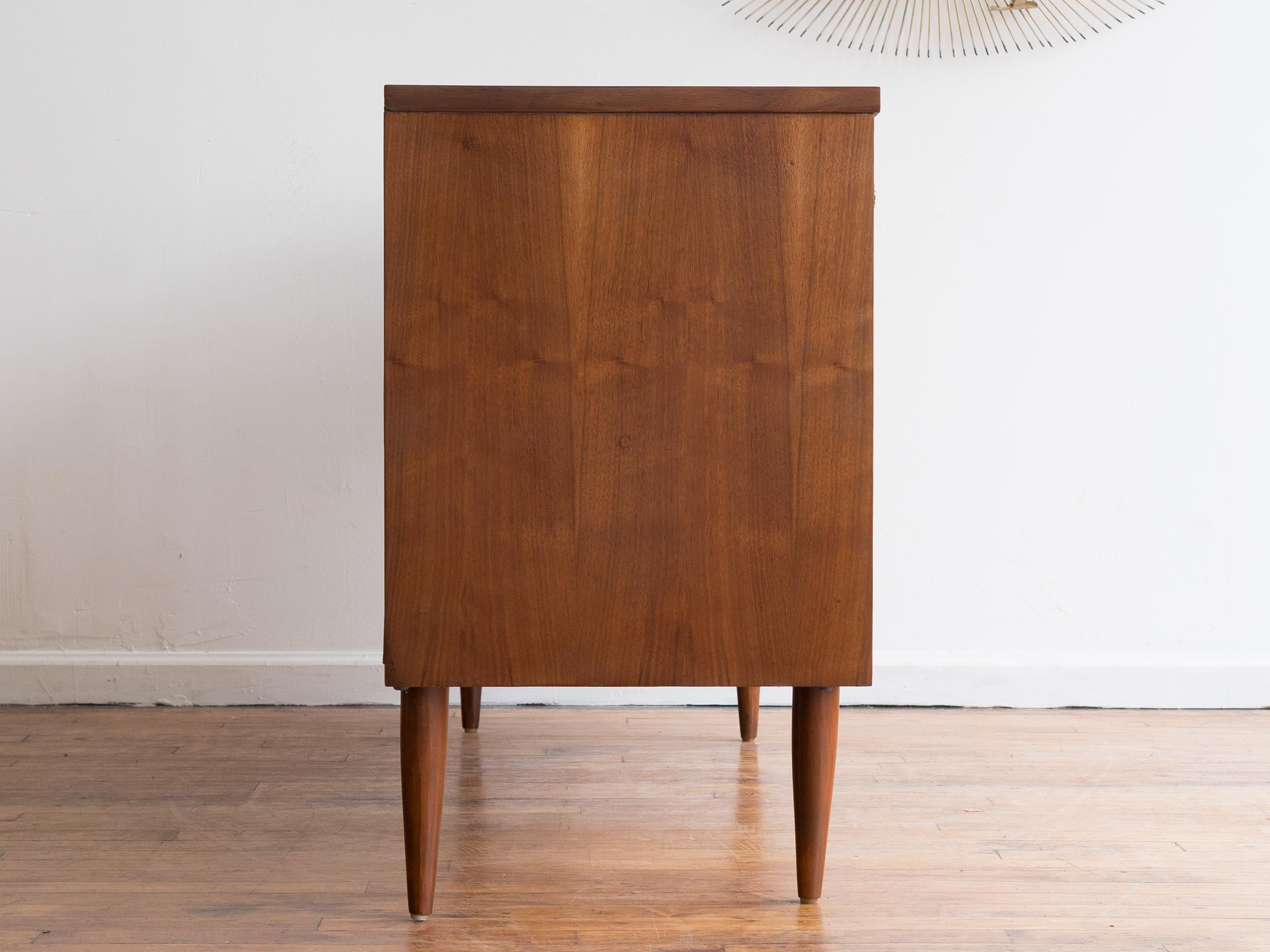American Vintage Mid Century Walnut Lowboy Dresser