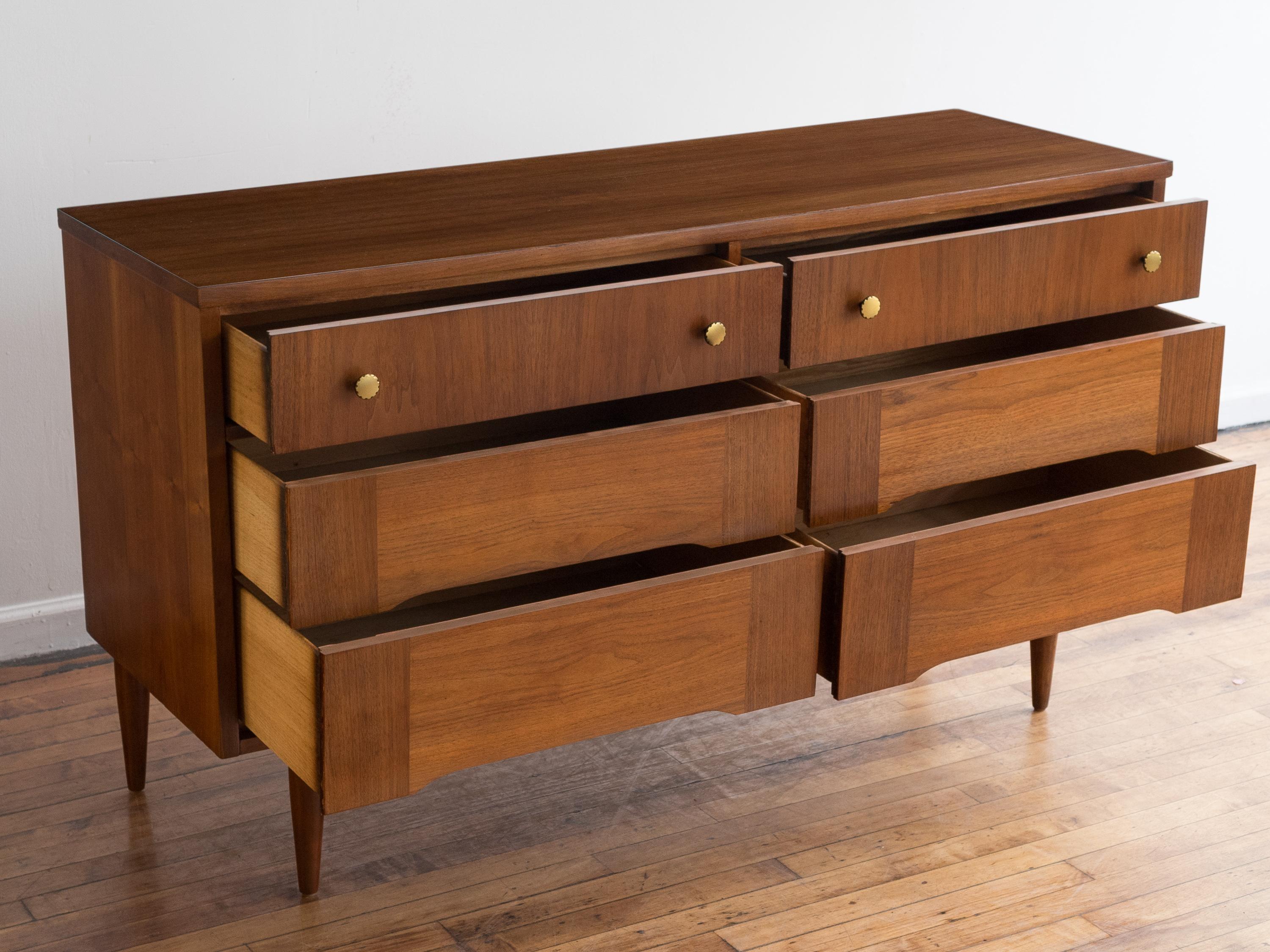 Vintage Mid Century Walnut Lowboy Dresser 1