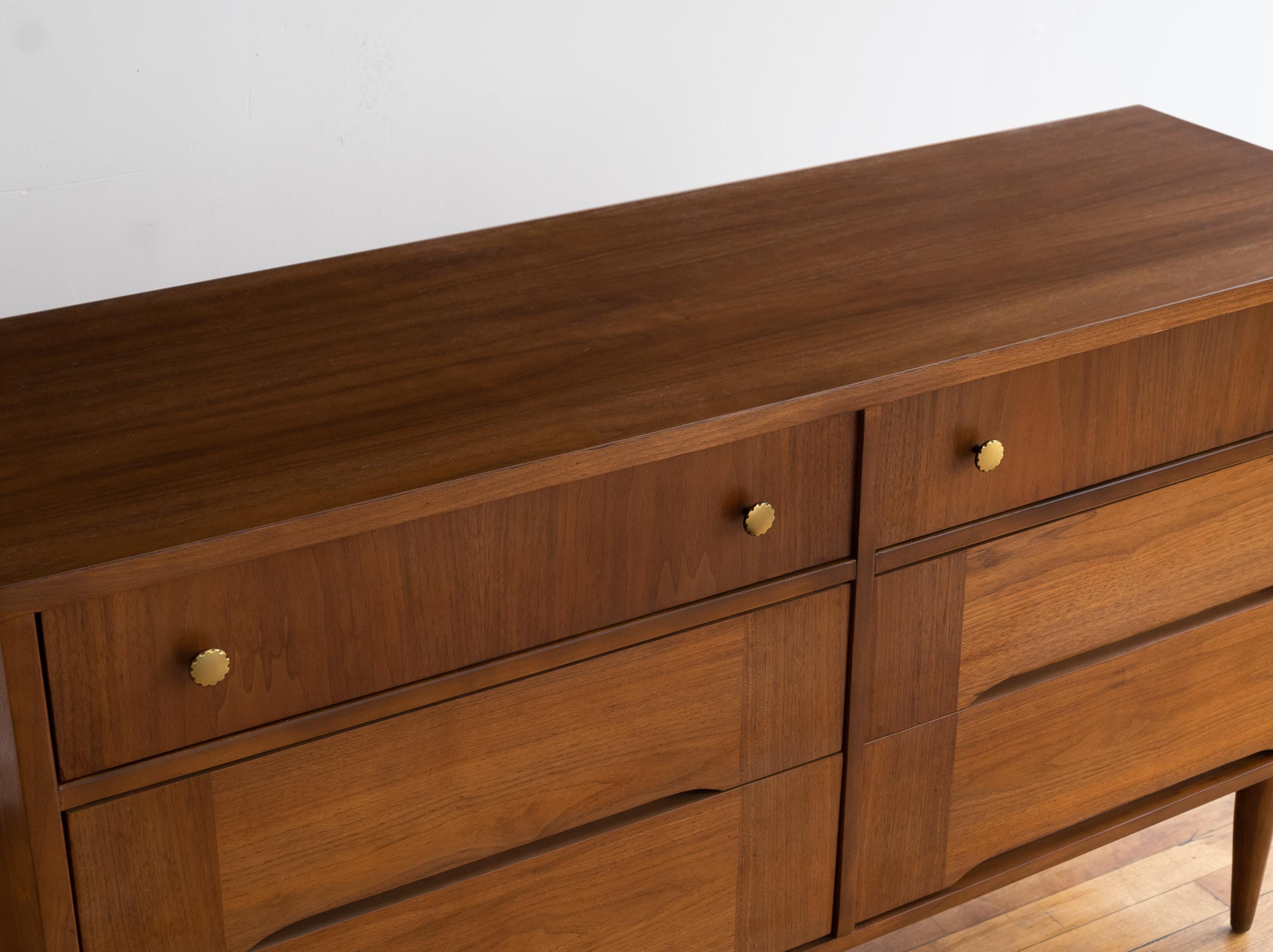 Vintage Mid Century Walnut Lowboy Dresser 2