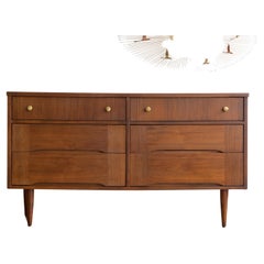 Vintage Mid Century Walnut Lowboy Dresser