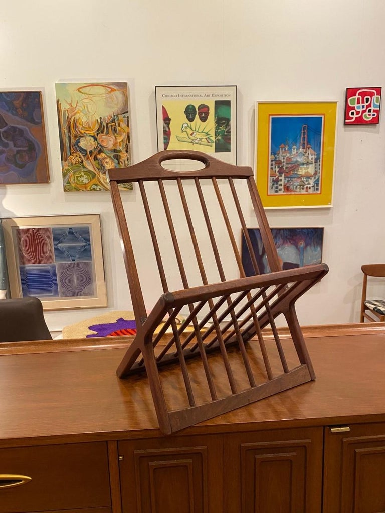 Vintage Midcentury Walnut Magazine Rack by Arthur Umanoff For Sale at ...
