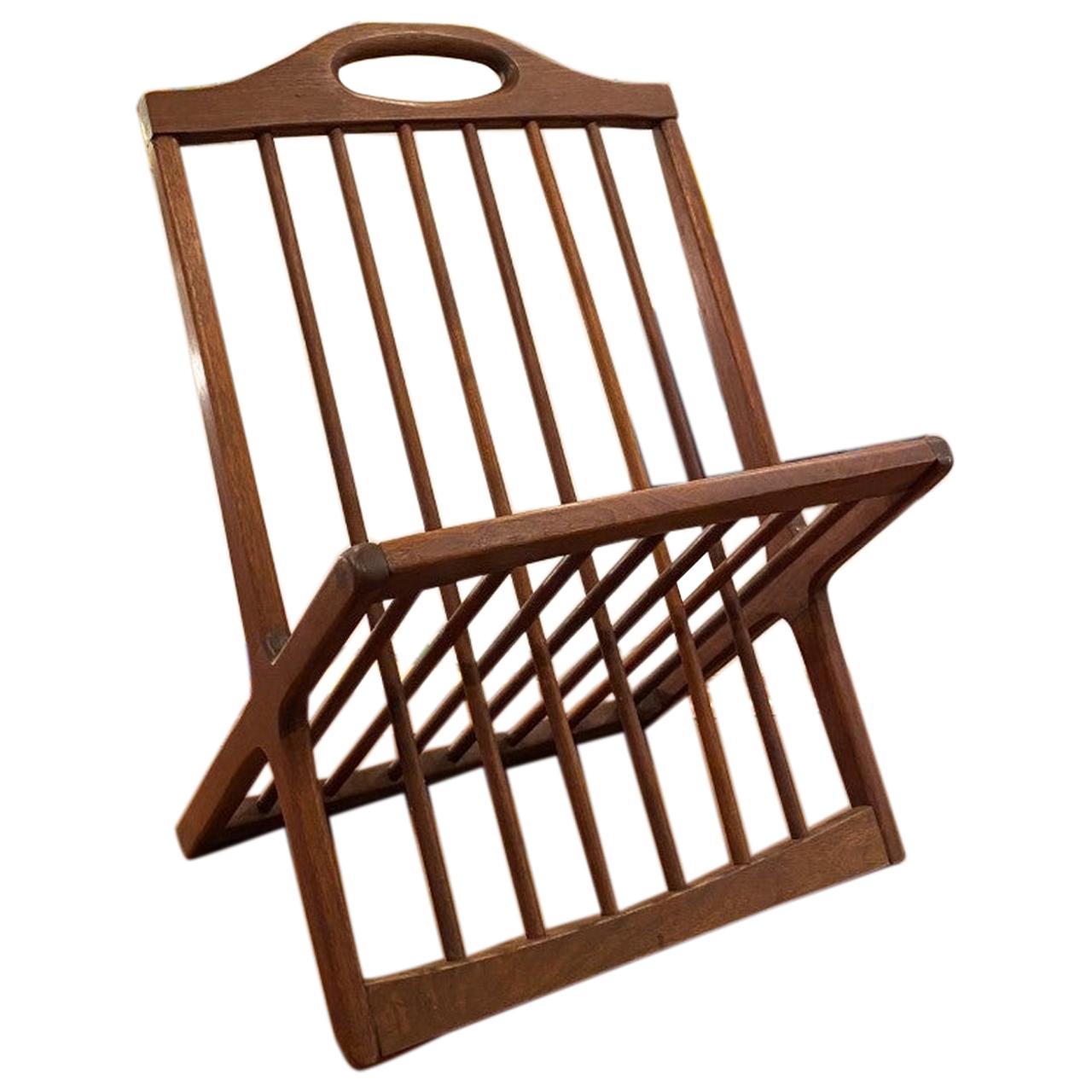 Vintage Midcentury Walnut Magazine Rack by Arthur Umanoff For Sale