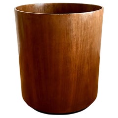 Vintage Mid Century Walnut Wastebasket Designed By Jens Risom