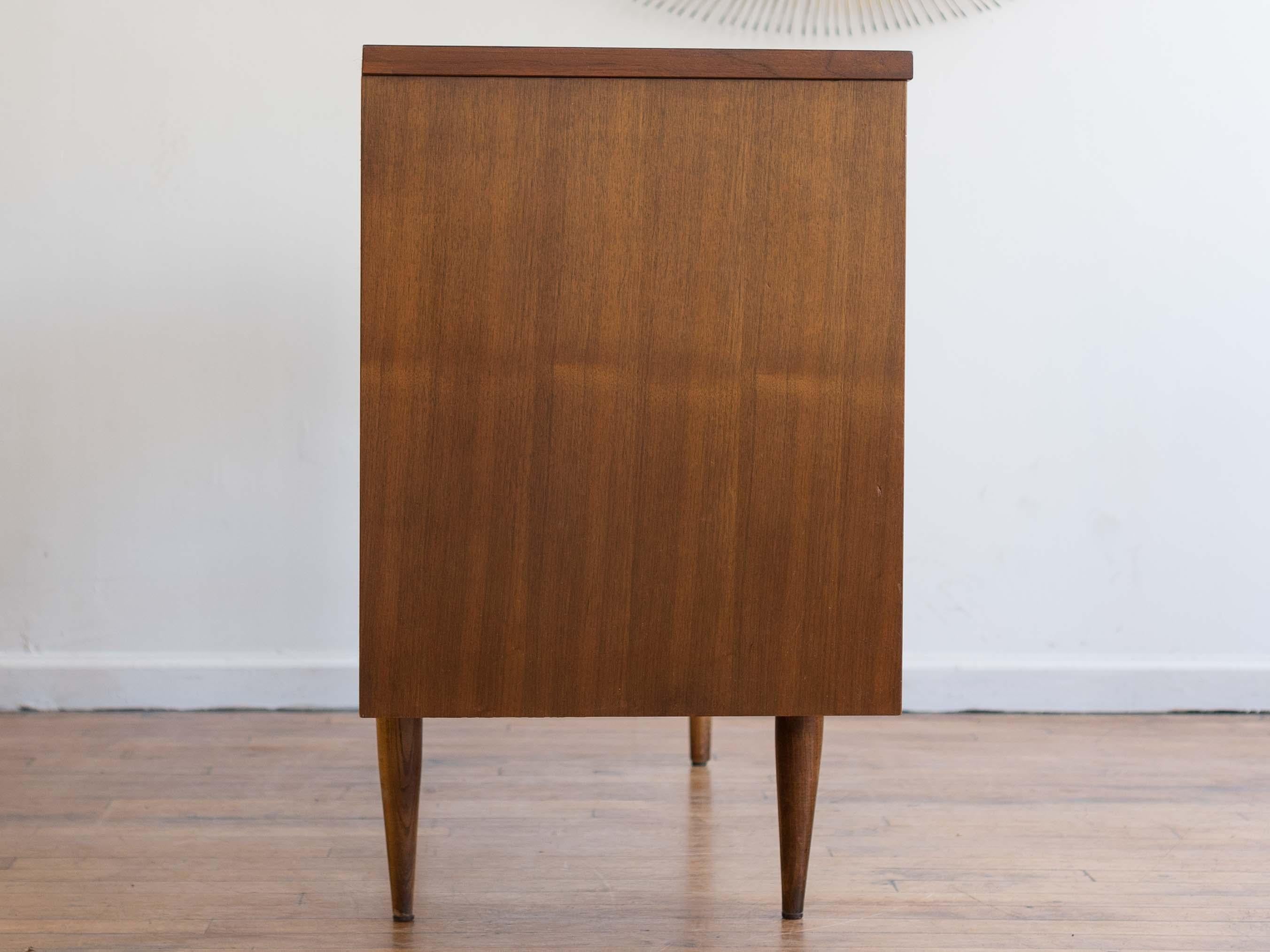 Vintage Mid Century Walnut Writing Desk  In Good Condition In Chicago, IL