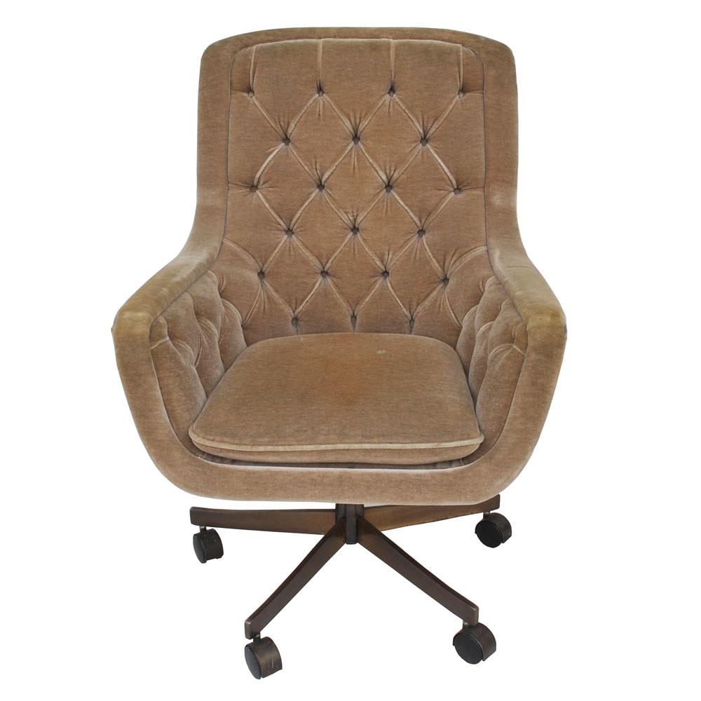 Mid-Century Modern Vintage Midcentury Ward Bennett Brickel Executive Desk Chair Bronze Base 