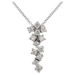 Vintage Mid-Century Waterfall Diamond Pendant Necklace