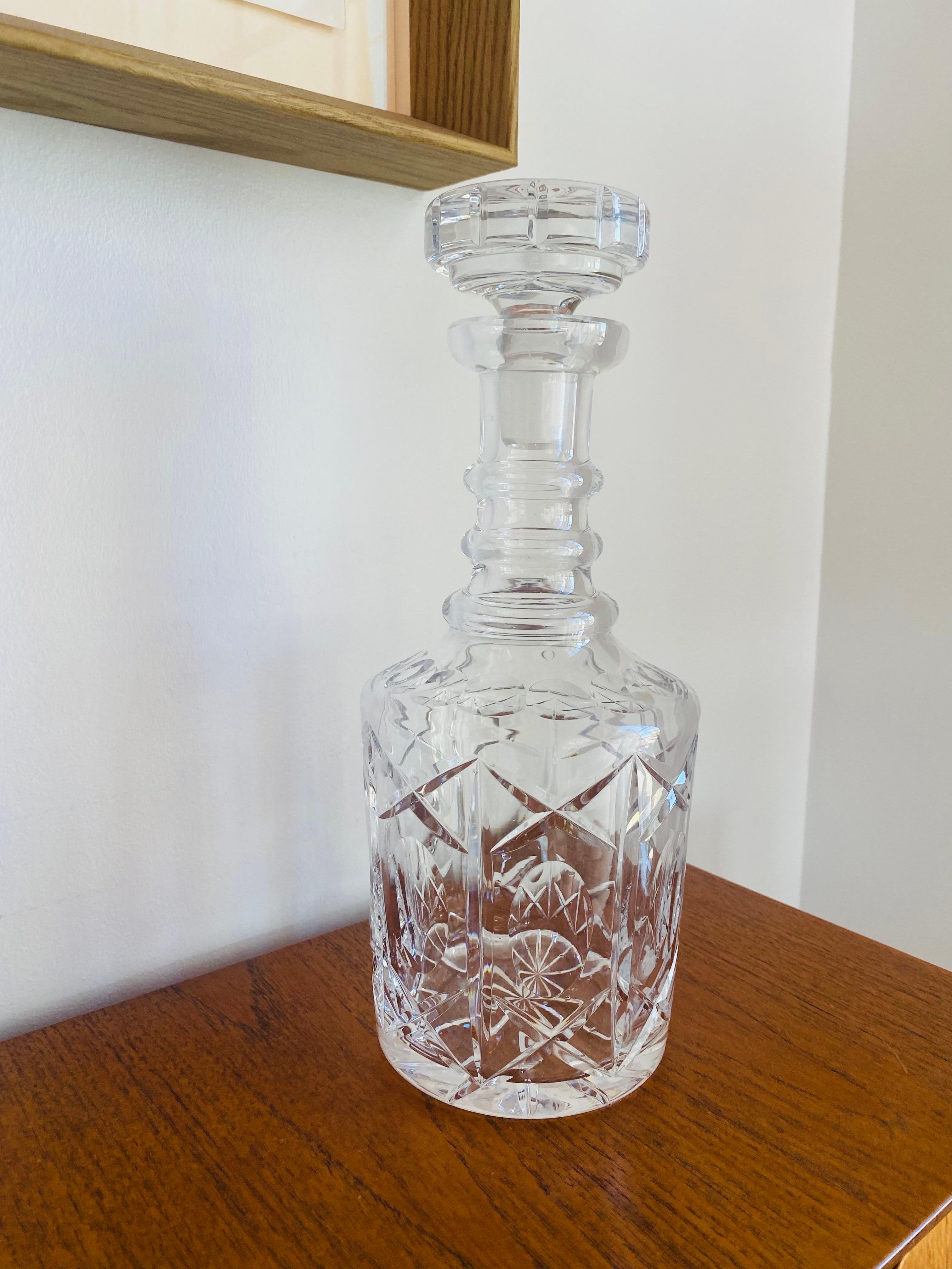 Decanter di cristallo al piombo Waterford d'epoca della metà del secolo scorso con tappo in vendita 2