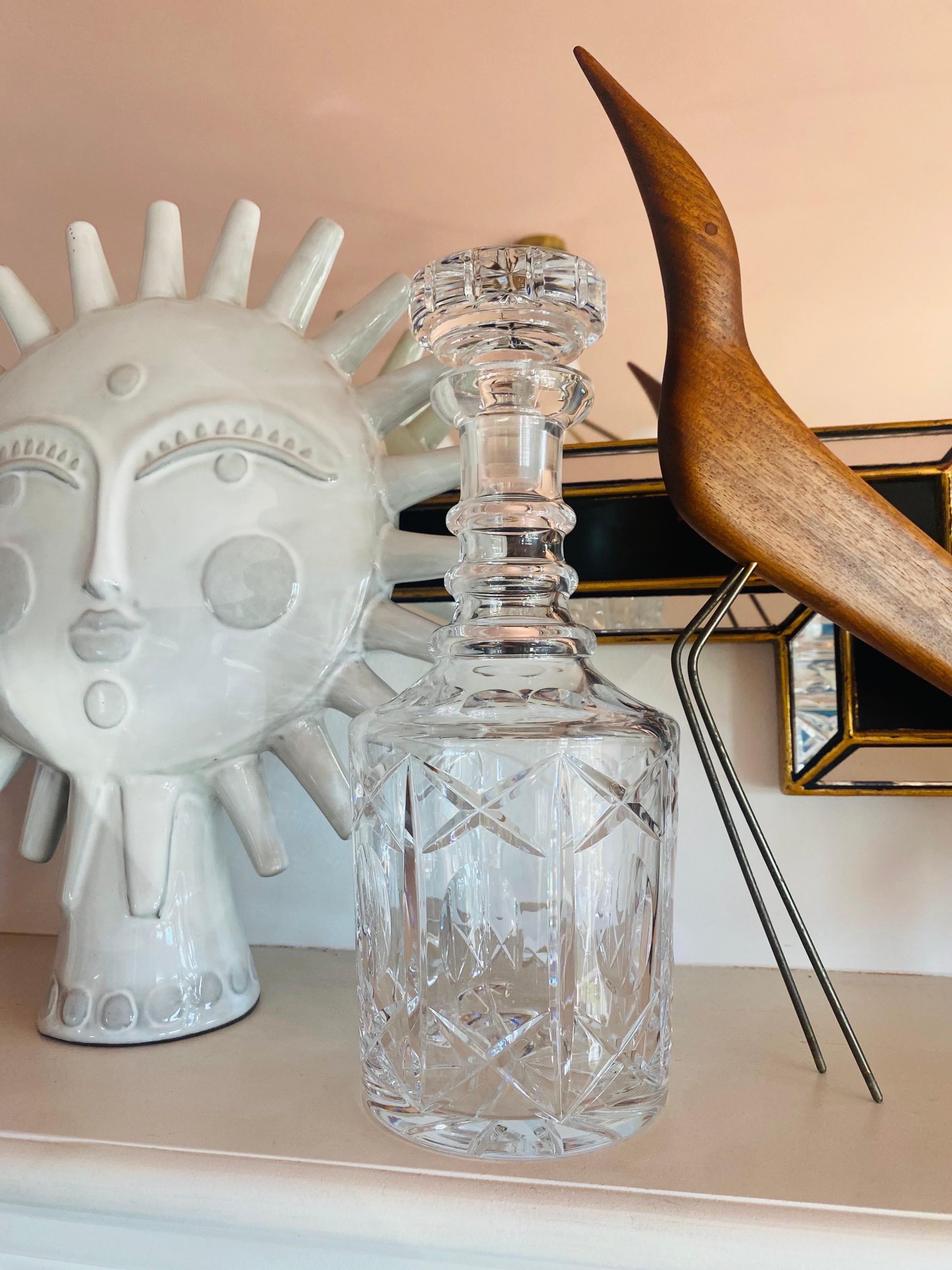 Decanter di cristallo al piombo Waterford d'epoca della metà del secolo scorso con tappo in vendita 1