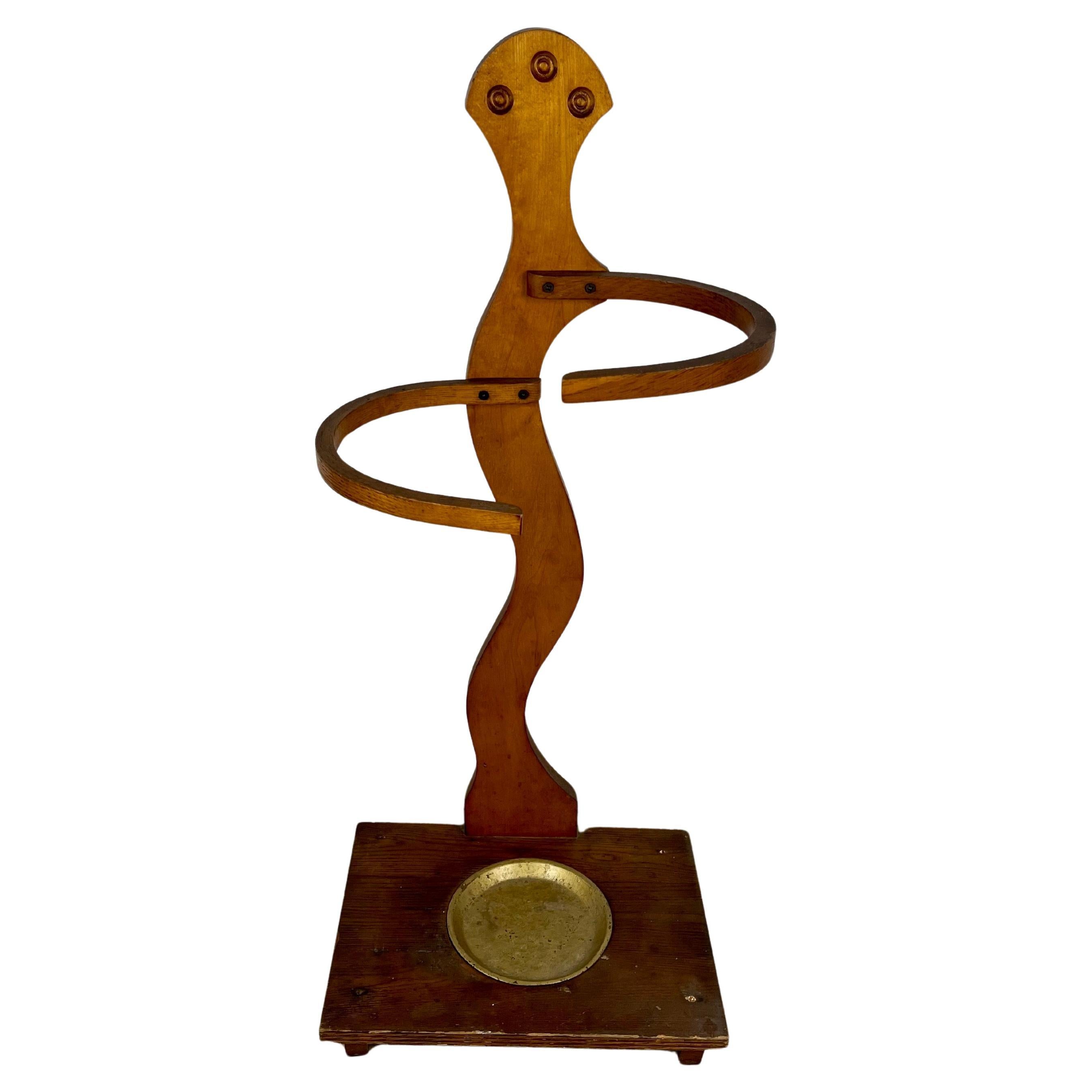 Portaombrelli a bastone in legno di bengala d
epoca della metà del secolo scorso in vendita