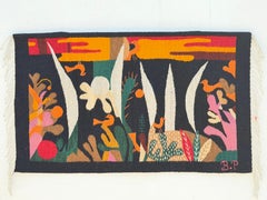 Vintage Mid Century Whimsical Tapestry Mexico 1960's