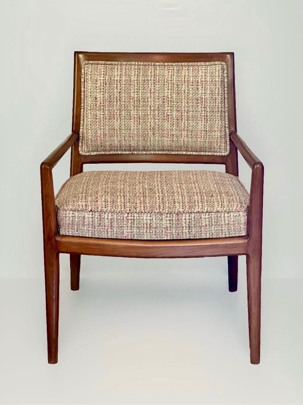 Vintage-Sessel im Widdicomb-Stil aus der Mitte des Jahrhunderts, neu gepolstert (Stoff) im Angebot