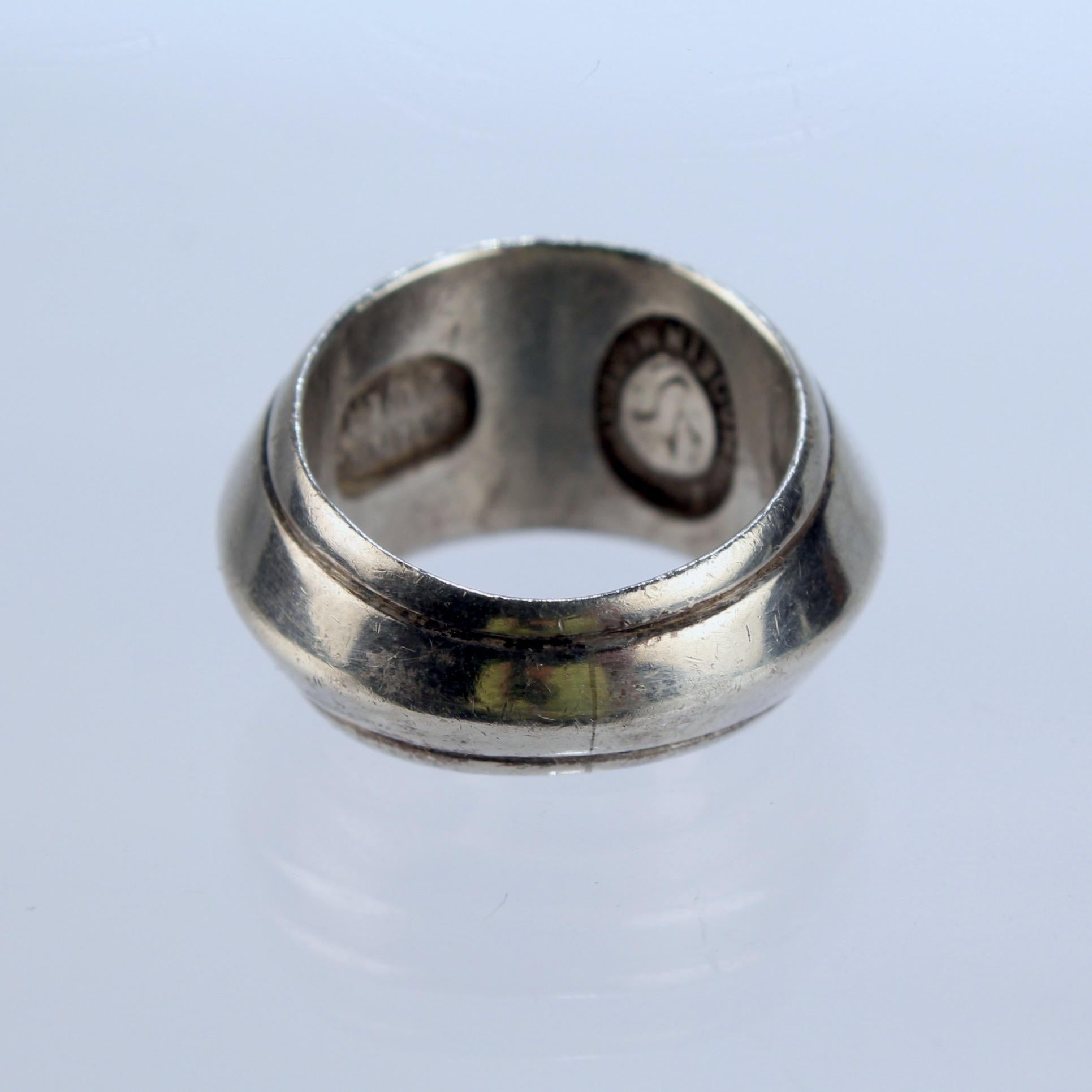 Women's or Men's Vintage Midcentury William Spratling Mexican Sterling Silver Beveled Ring