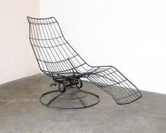 Vintage Mid Century Wire Banana "Siesta" Lounge Chair by Homecrest, Pair