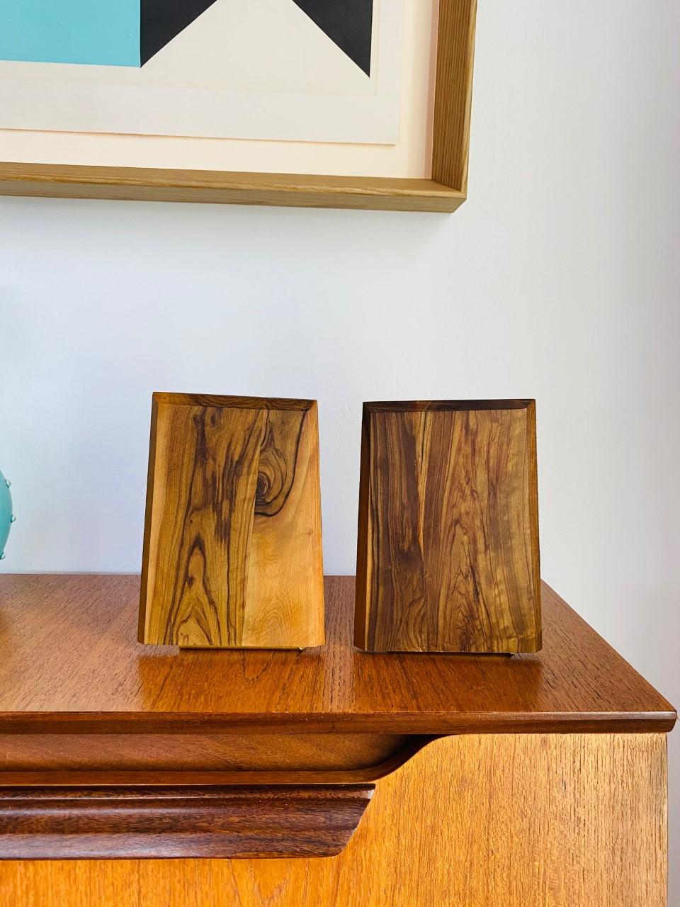 Vintage Mid-Century Wood Plank Bookends For Sale 3