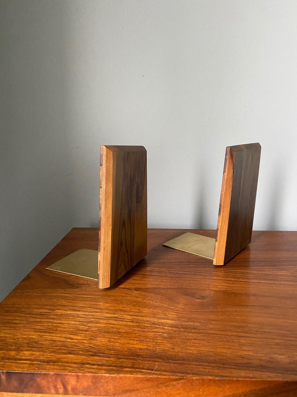 Vintage Mid-Century Wood Plank Bookends For Sale 1