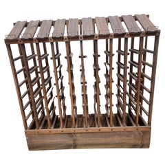 Vintage Mid Century Wood Slatted Wine Rack