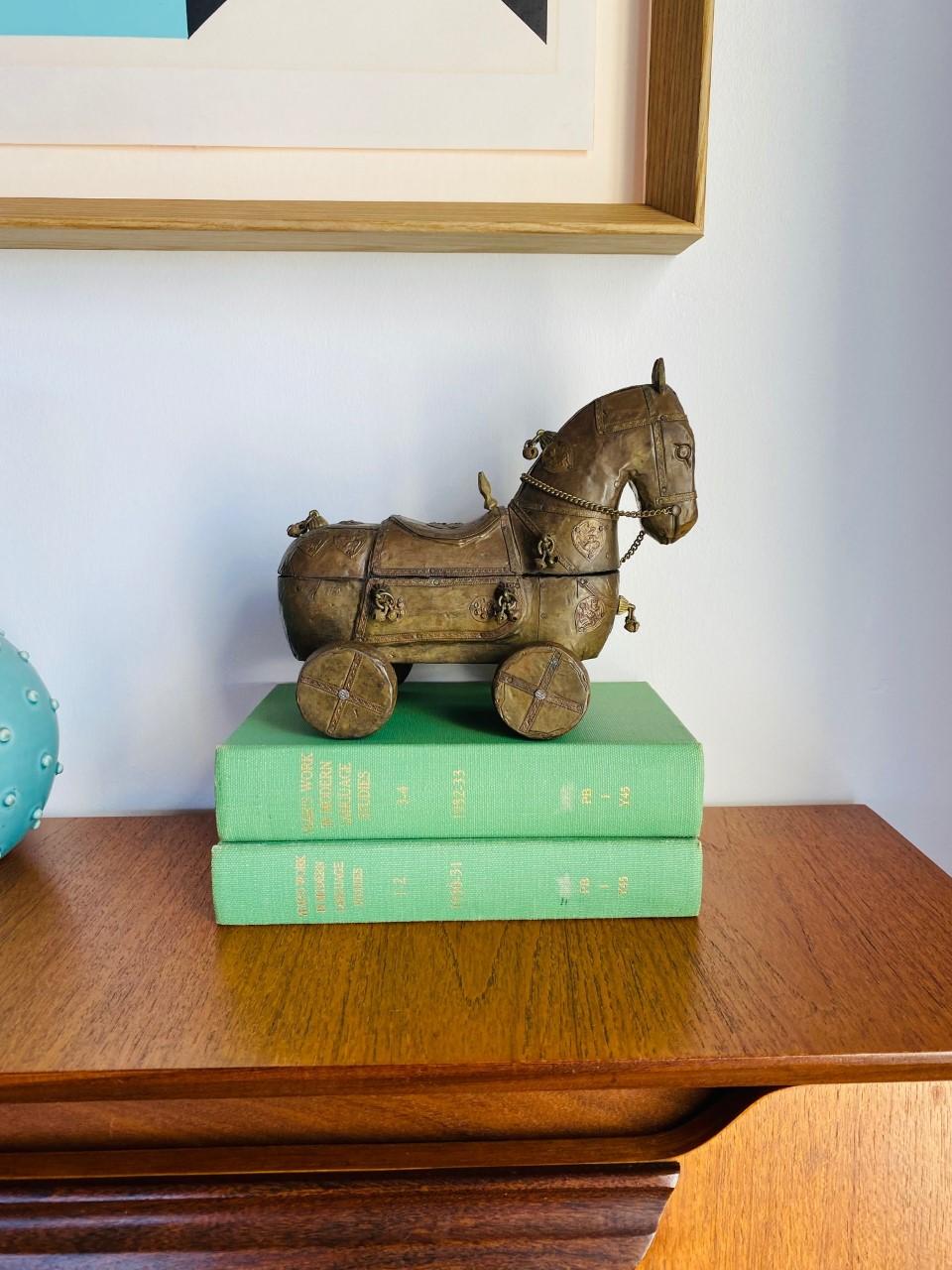 Vintage Mid-Century Wooden Trojan Horse by Sudha Pennathur 1