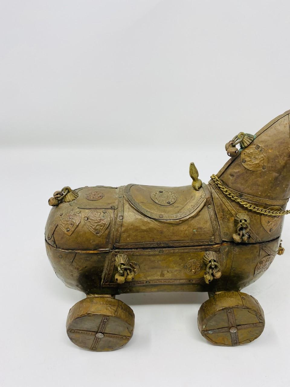 Indian Vintage Mid-Century Wooden Trojan Horse by Sudha Pennathur