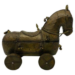 Vintage Mid-Century Wooden Trojan Horse by Sudha Pennathur