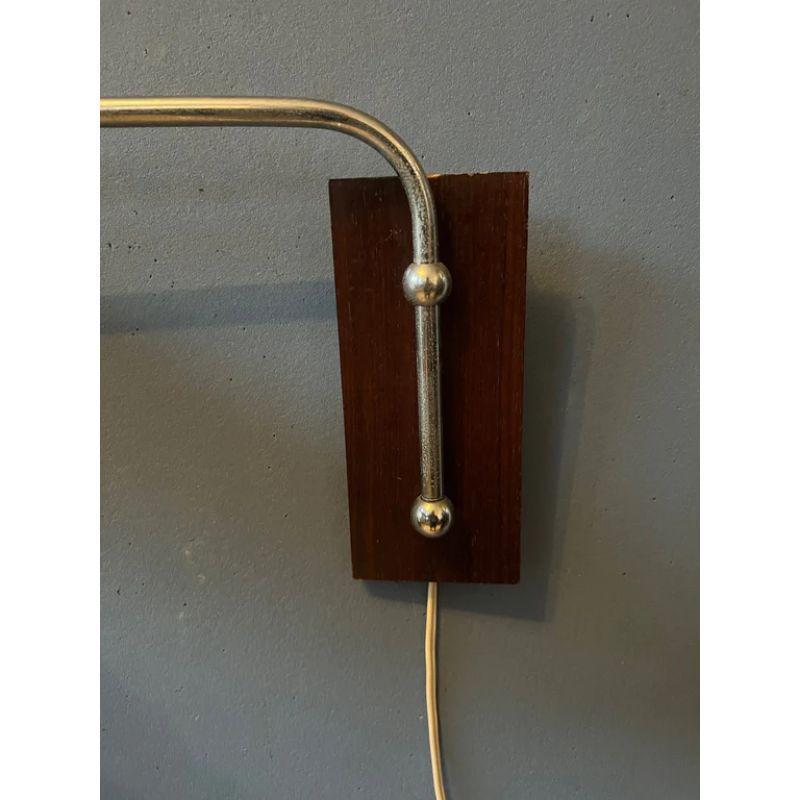 Dutch Vintage Mid-Century Wooden Wall Lamp