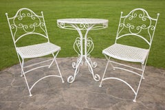 Vintage Mid-Century Wrought Iron Bistro Set