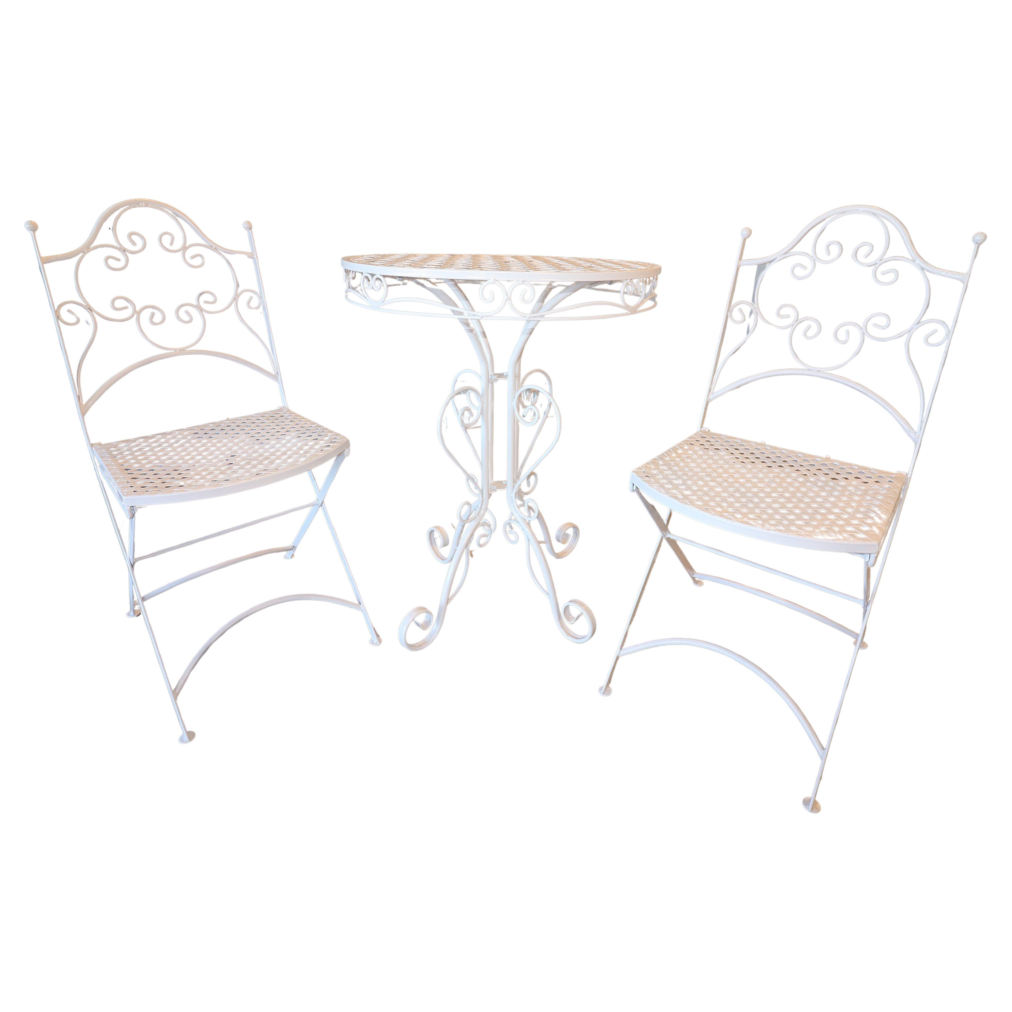 Set da bistrot in ferro battuto vintage di metà secolo in vendita