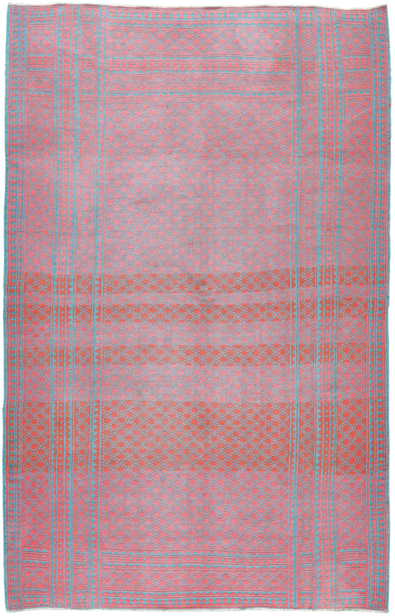 Persian Vintage Midcentury Zeillu Flat-Weave Rug For Sale