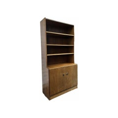 Vintage Mid Century2 Piece Walnut Hutch Or Record Cabinet Credenza From Belgium