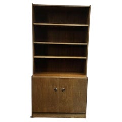 Vintage Mid Century2 Piece Walnut Hutch Or Record Cabinet Credenza From Belgium