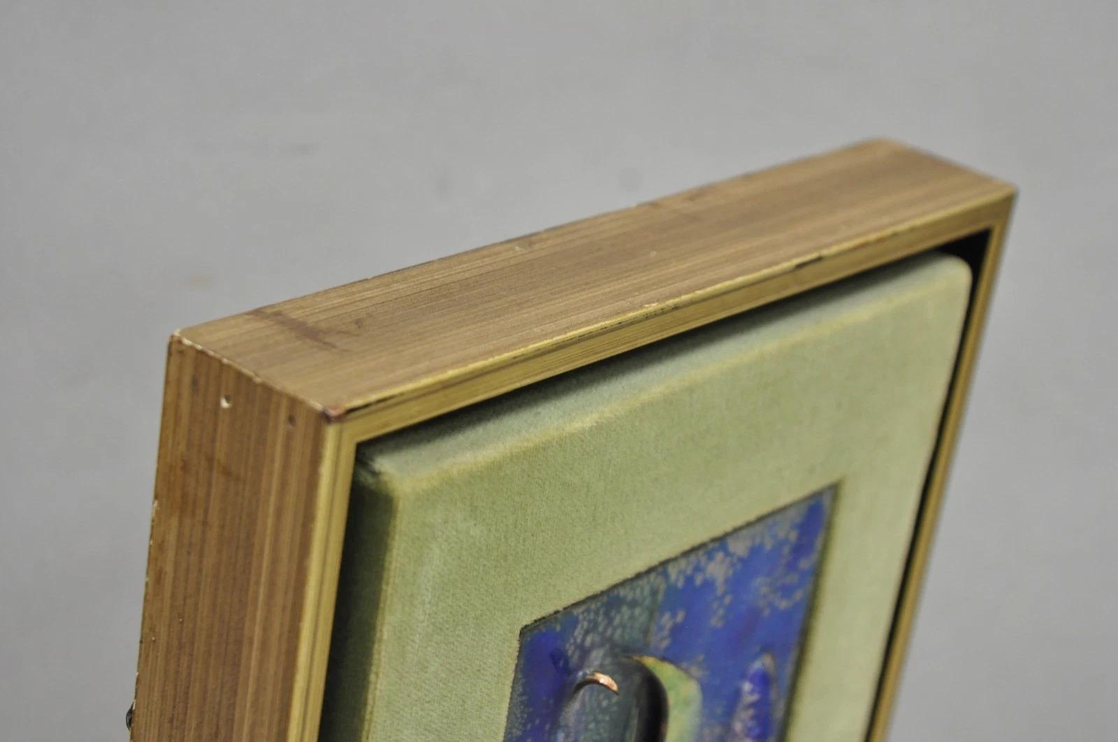 Vintage Mid Centuy Modern Enameled Copper Clipper Ship Art Painting by M. Rosen im Angebot 4