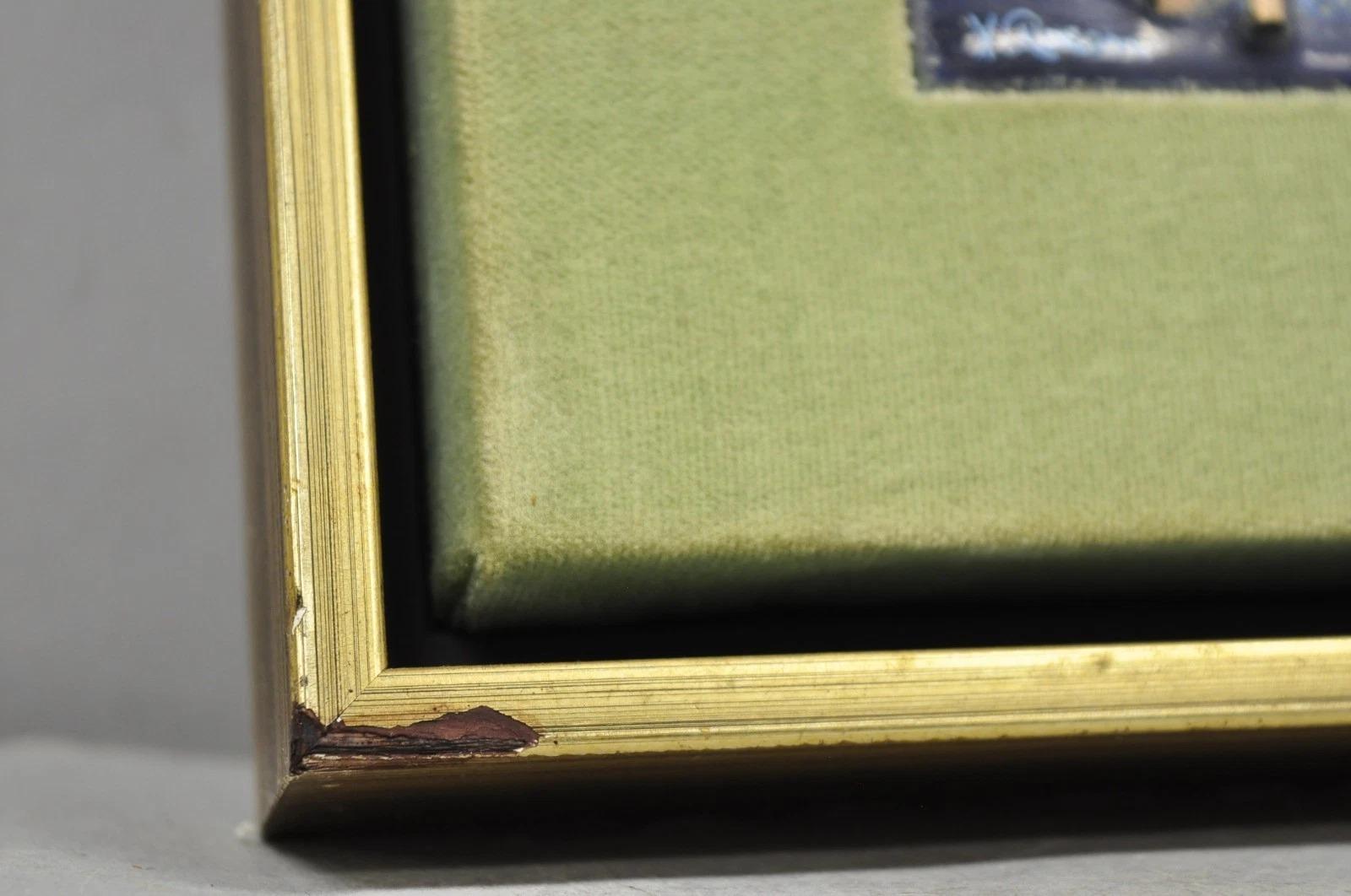 Vintage Mid Centuy Modern Enameled Copper Clipper Ship Art Painting by M. Rosen im Angebot 2