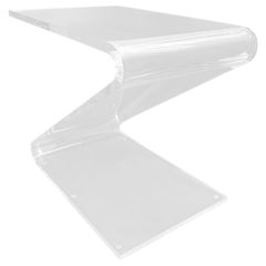 Tavolino vintage a forma di Z in lucite del secolo medio-moderno
