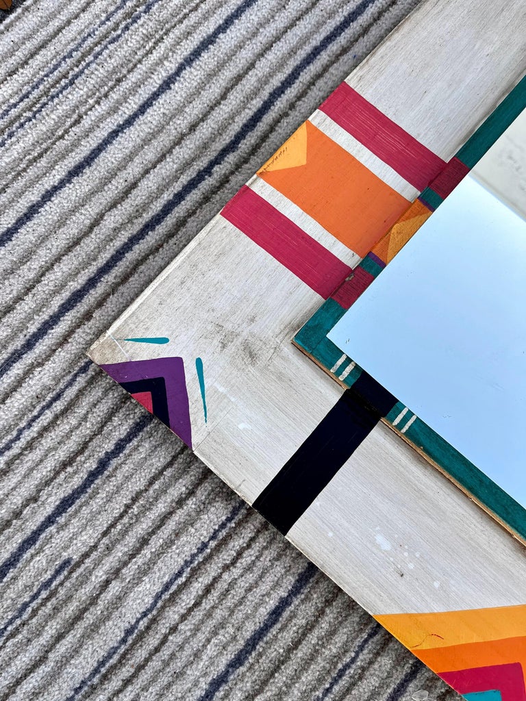 Vintage Mid Size Native American Art Inspired Wall Mirror, circa 1980s ...