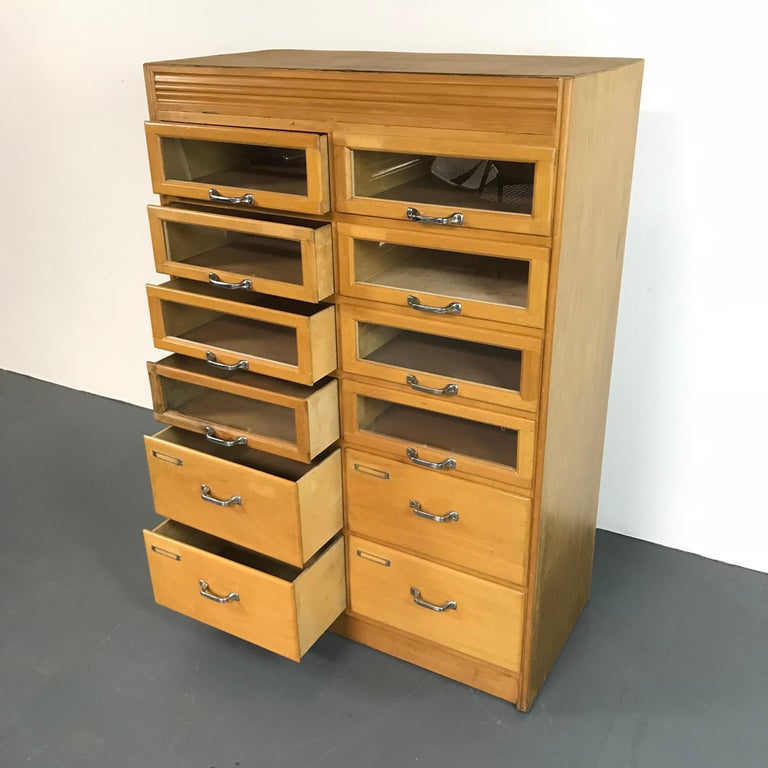 Vintage Midcentury 12Drawer Haberdashery For Sale at 1stdibs