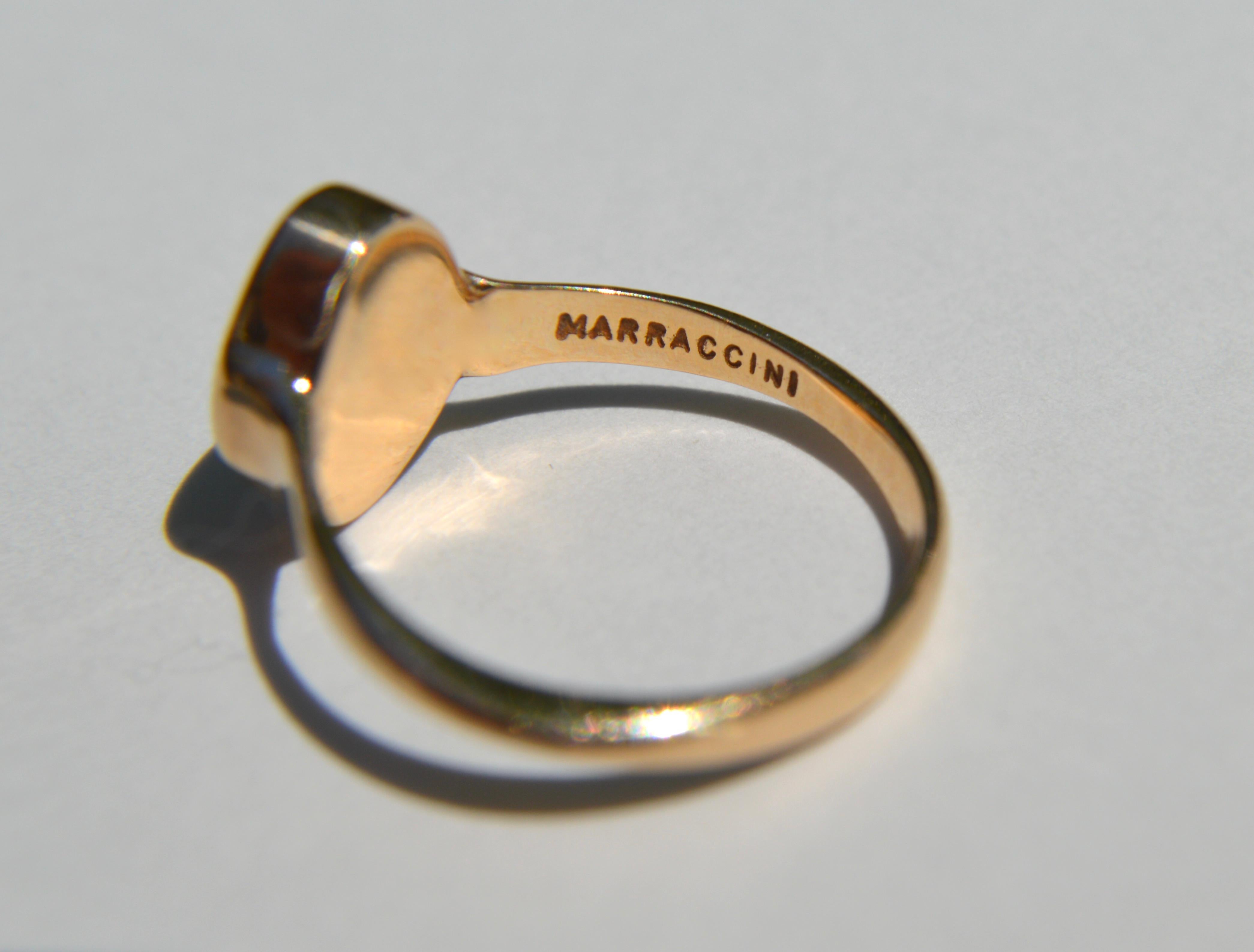 Oval Cut Vintage Midcentury 14 Karat Gold 1.41 Carat Malachite Signet Ring For Sale