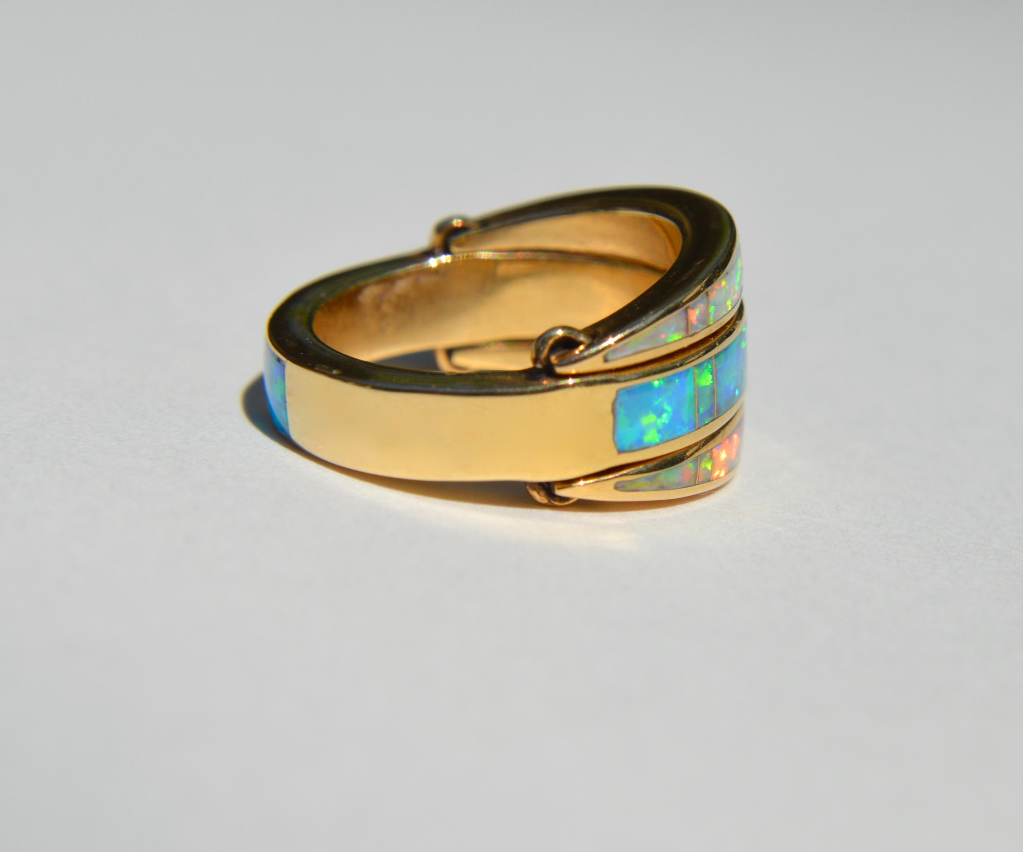 australian opal inlay rings
