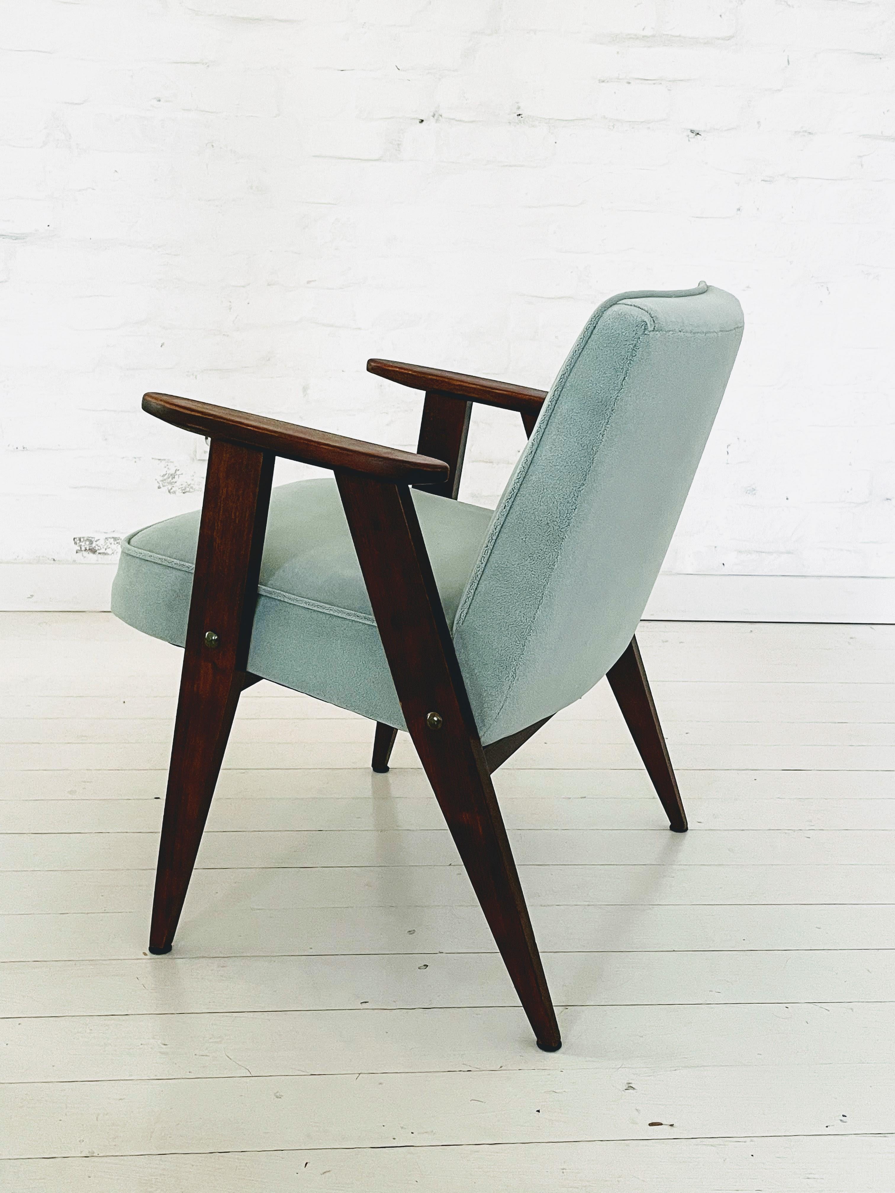 Stained Vintage Midcentury 366 Armchair by Jozef Chierowski Poland, 1963